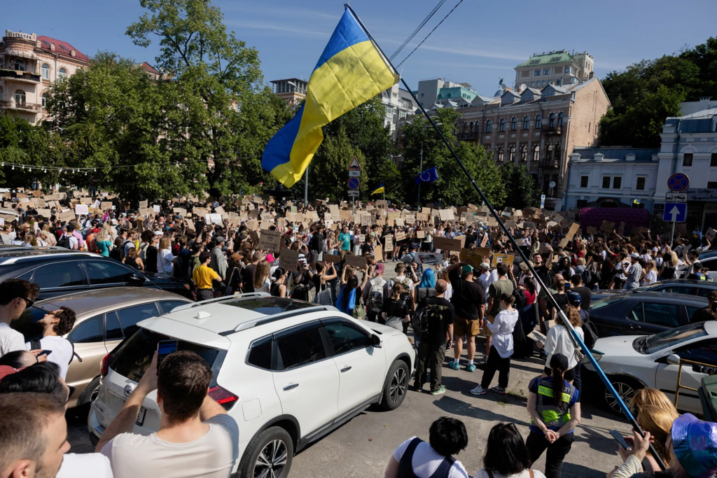 Protests, Political Rivalries Dog Ukraine’s War Effort