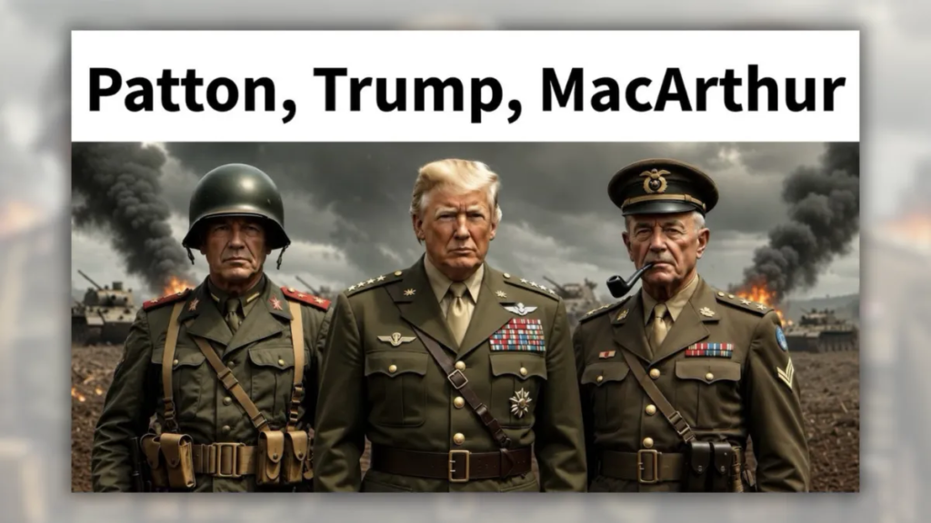 Did Trump post AI image of himself with Generals Patton and MacArthur?