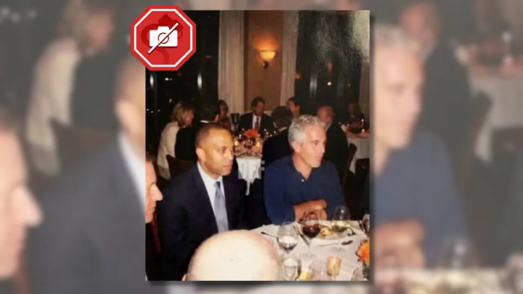 Does photo show Hakeem Jeffries with Epstein?