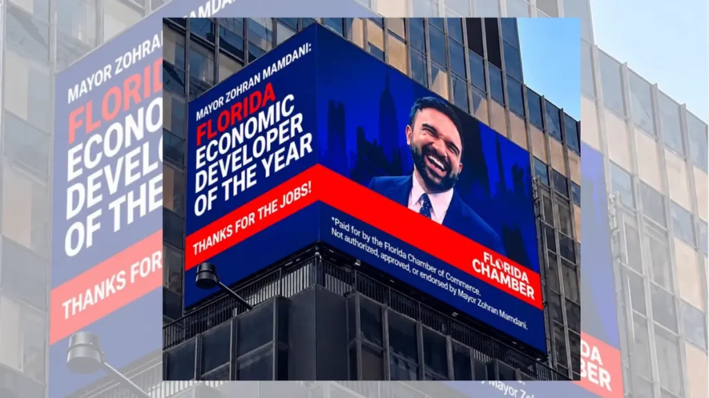 Florida Chamber of Commerce paid for Times Square billboard with dig at Mamdani