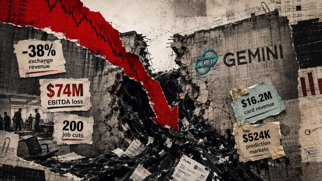 Gemini Exchange Revenue Fell 38% as Q2 EBITDA Loss Hit $74M