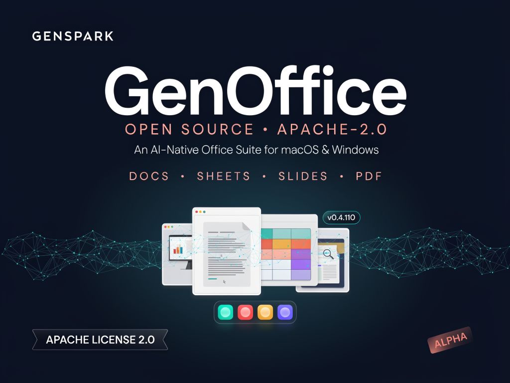 Genspark Open Sources GenOffice: A Free, Ad-Free AI Office Suite for macOS and Windows with Docs, Sheets, Slides, PDF
