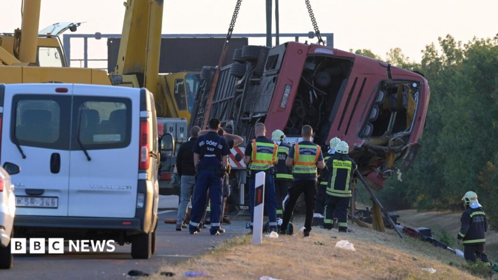 Twelve killed as Polish bus veers off Hungarian motorway