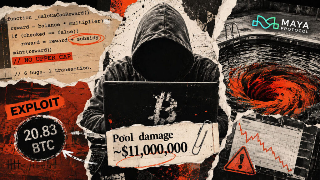 Unresolved $11 million liquidity crash leaves pools exposed as attacker still holds 20.83 BTC on Maya Protocol