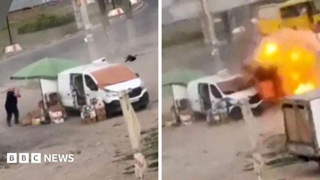 Video shows Russian drone chasing Ukrainian street vendor in ‘human safari’ attack