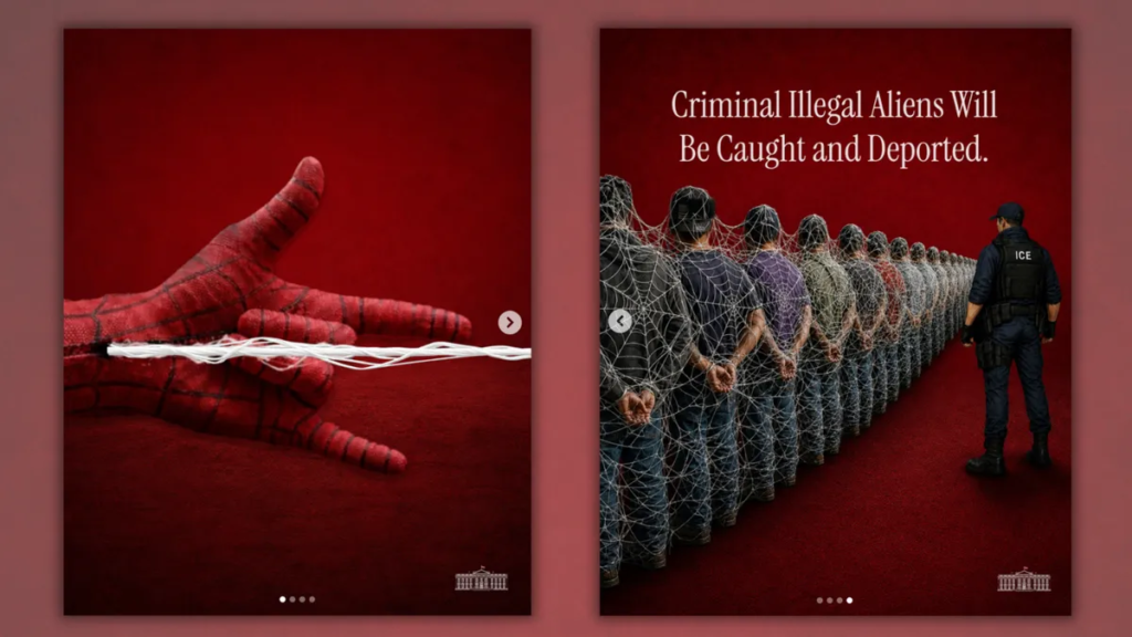 White House posted Spider-Man-inspired graphics to promote ICE deportations