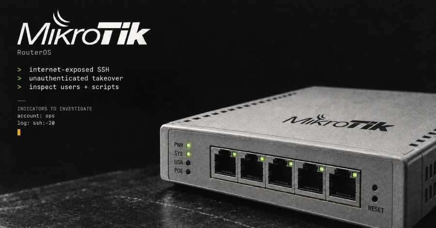 Attackers Hijack MikroTik Routers Through Internet-Exposed SSH Without Authentication