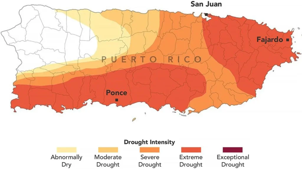 Extreme drought now covers 44% of Puerto Rico