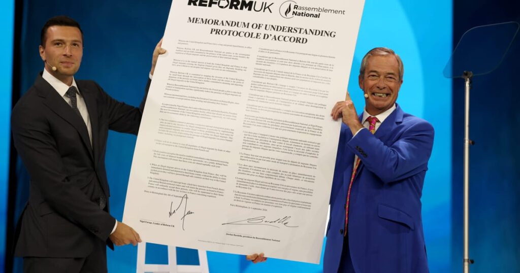 Farage-Bardella show of unity tries to paper over immigration sticking points – POLITICO