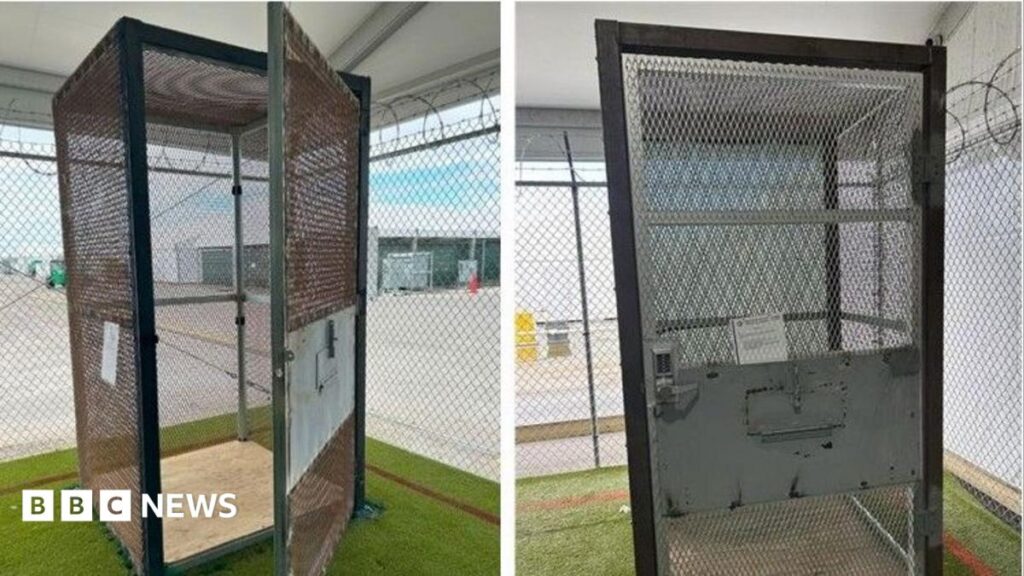 Immigrants held in small outdoor cages at ‘Alligator Alcatraz’ in Florida, investigators find
