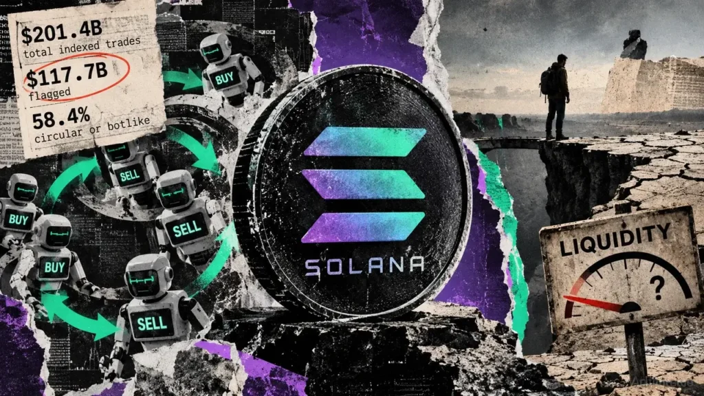 Solana DEX volume spike hides circular trades, and automated bots are blamed