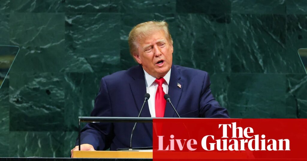 Trump defends actions in Iran and Venezuela in UN General Assembly address amid rising tensions with allies – live | Donald Trump