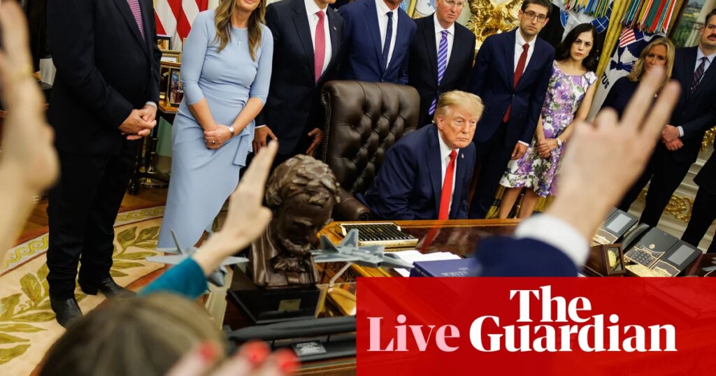 Trump denies ‘assault’ on free press as three outlets plan to sue over White House ban – live | Trump administration