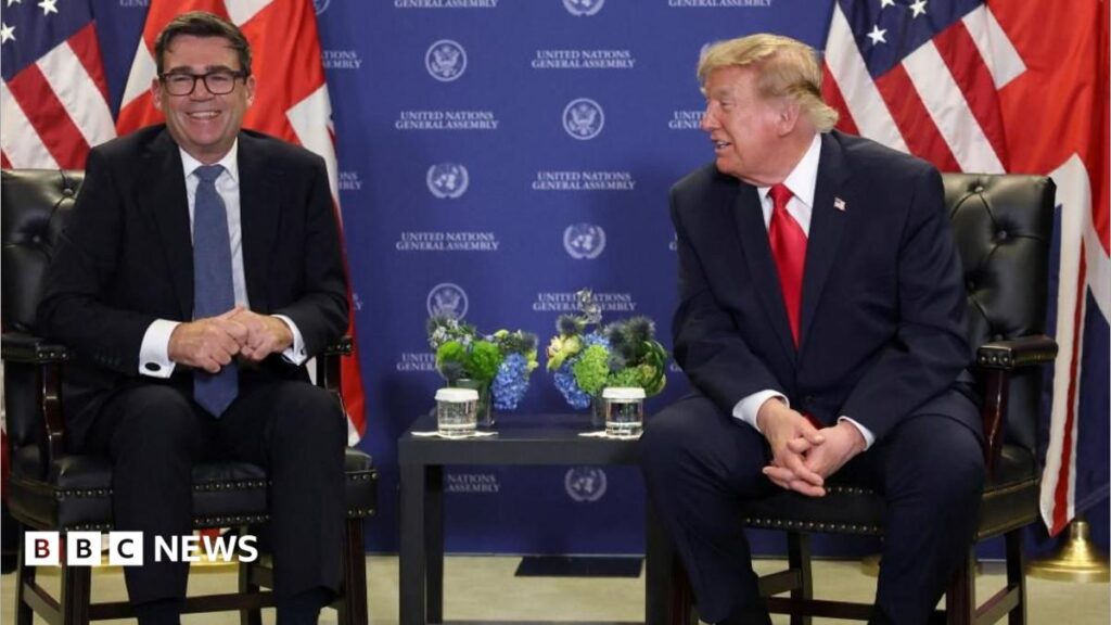 Trump says he can do business with Burnham but criticises ‘terrible’ Chagos deal