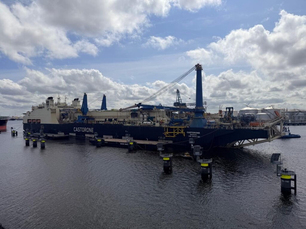 UK’s first offshore CCS project enters construction as huge pipelayer arrives on site