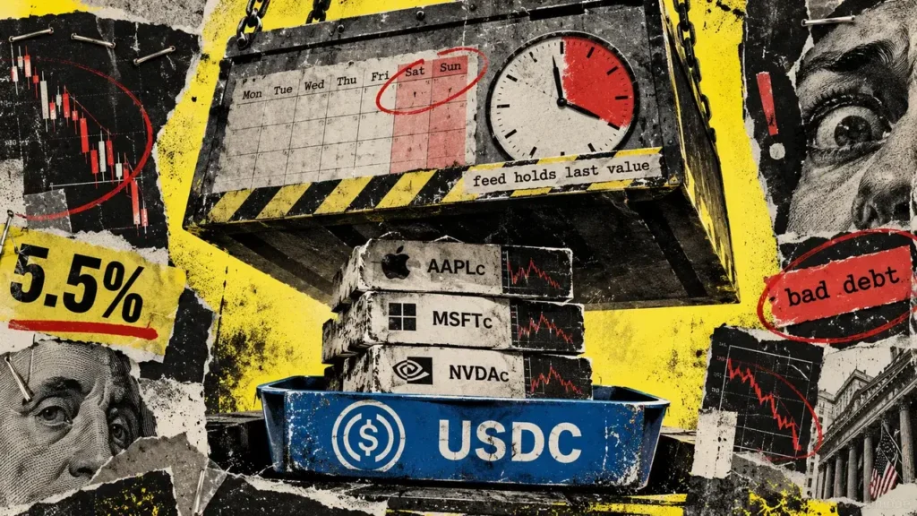 USDC lenders face a weekend price gap in Aave stock-token loans
