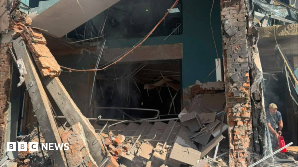 Ukrainian TV channel building hit by Russian drone as five killed in Kyiv