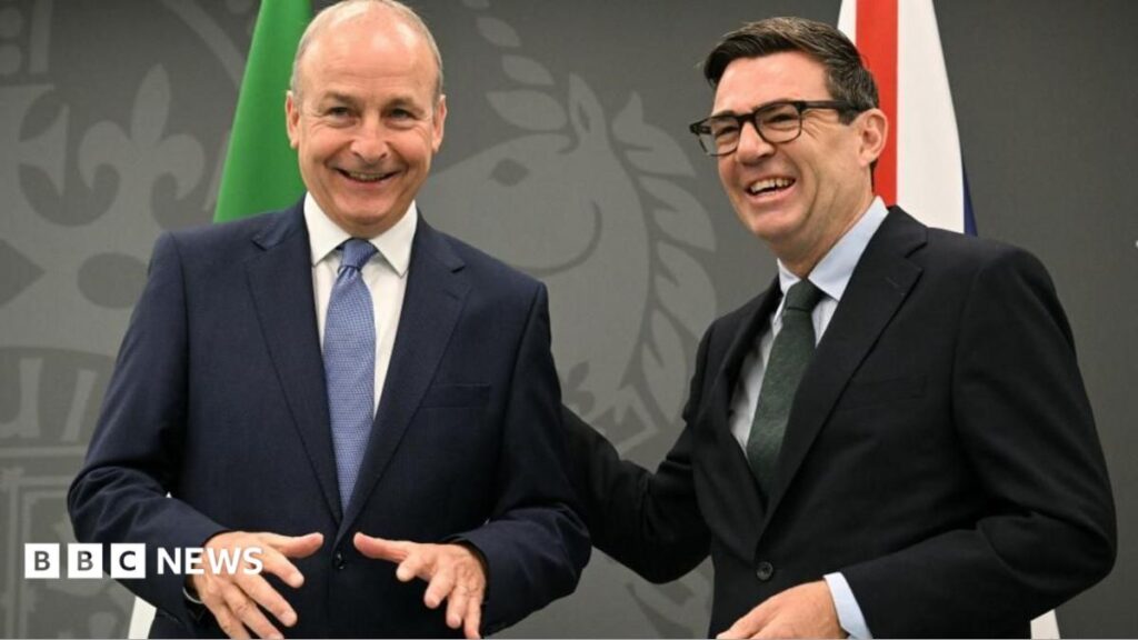 We have duty to ‘progress’ Good Friday Agreement, Micheál Martin tells Andy Burnham