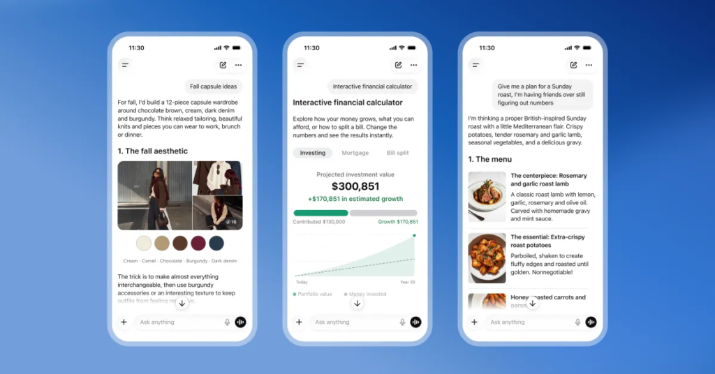 ChatGPT’s ‘Intelligent UI’ update fills its responses with pictures, charts, and buttons
