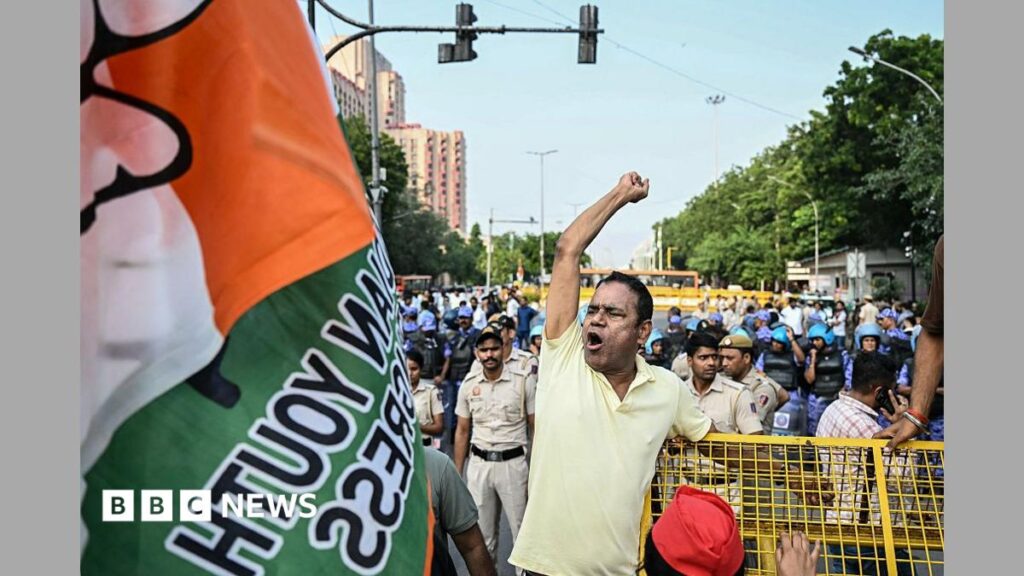 Rahul Gandhi leads opposition march to top court to demand election chief resign