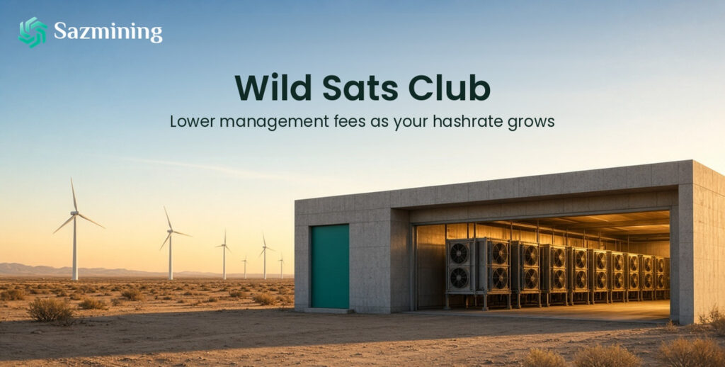 Sazmining Launches The Wild Sats Club, A Loyalty Program That Discounts Mining Management Fees As Customer Hashrate Grows