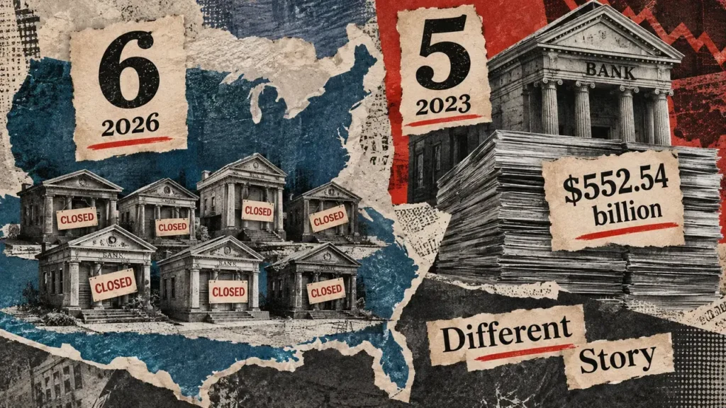 Six US banks have failed in 2026 but the numbers look nothing like 2023